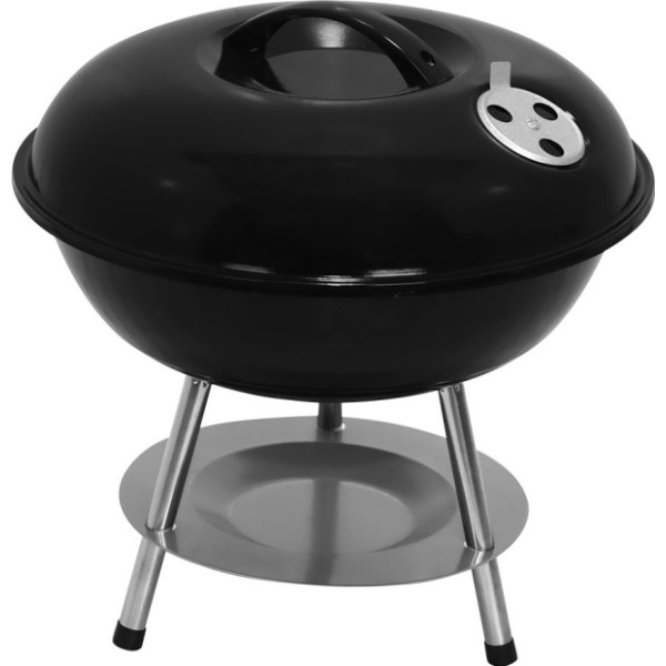 Barbacoa de carbón 3 patas, negra, ø36 x 38 cm